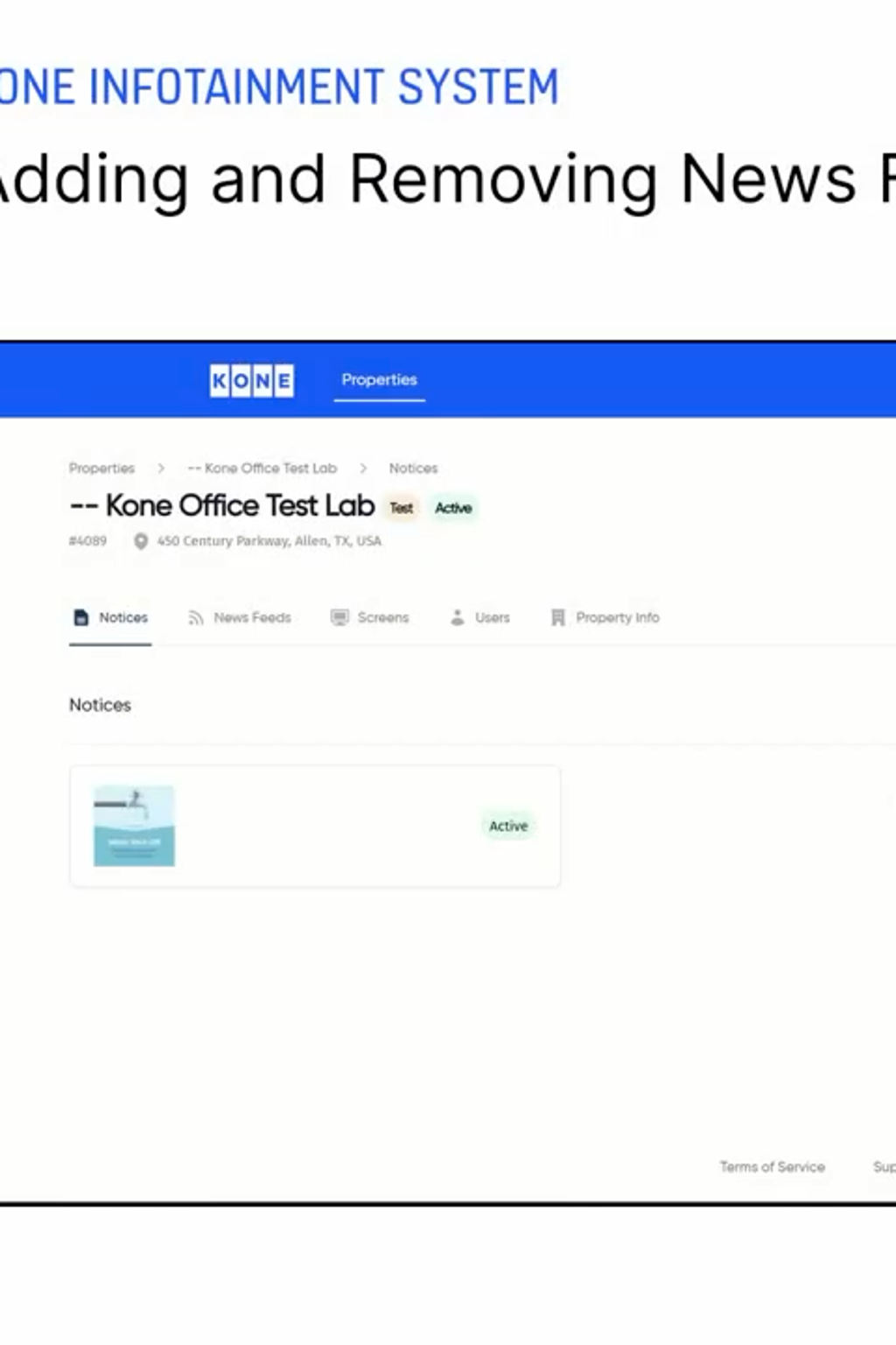 Add Remove News Feeds   KONE Infotainment Customer Training