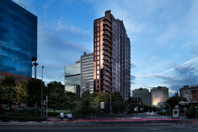 A tall office building