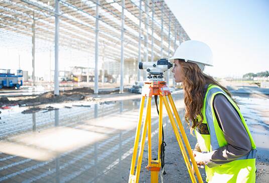 Woman at construction site